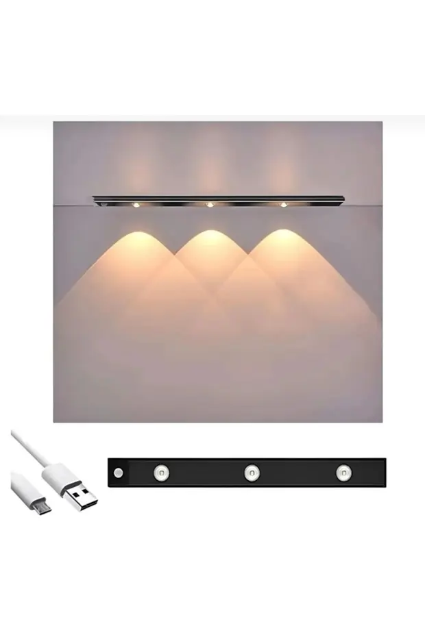 Mutfak Tezgah Altı Dekoratif Şarjlı Led Aydınlatma Armatür 40 Cm Otomatik Harekete